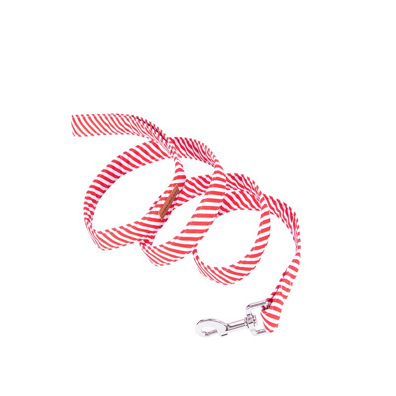 Red and White Striped Bow Tie Dog Collar