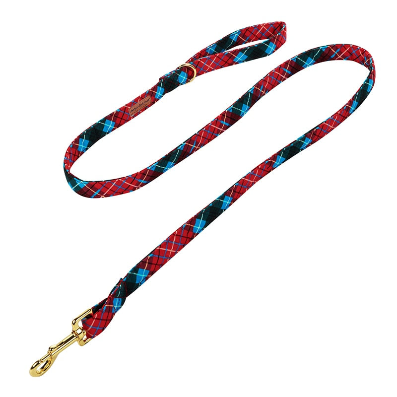 Red Plaid Bow Tie Dog Collar