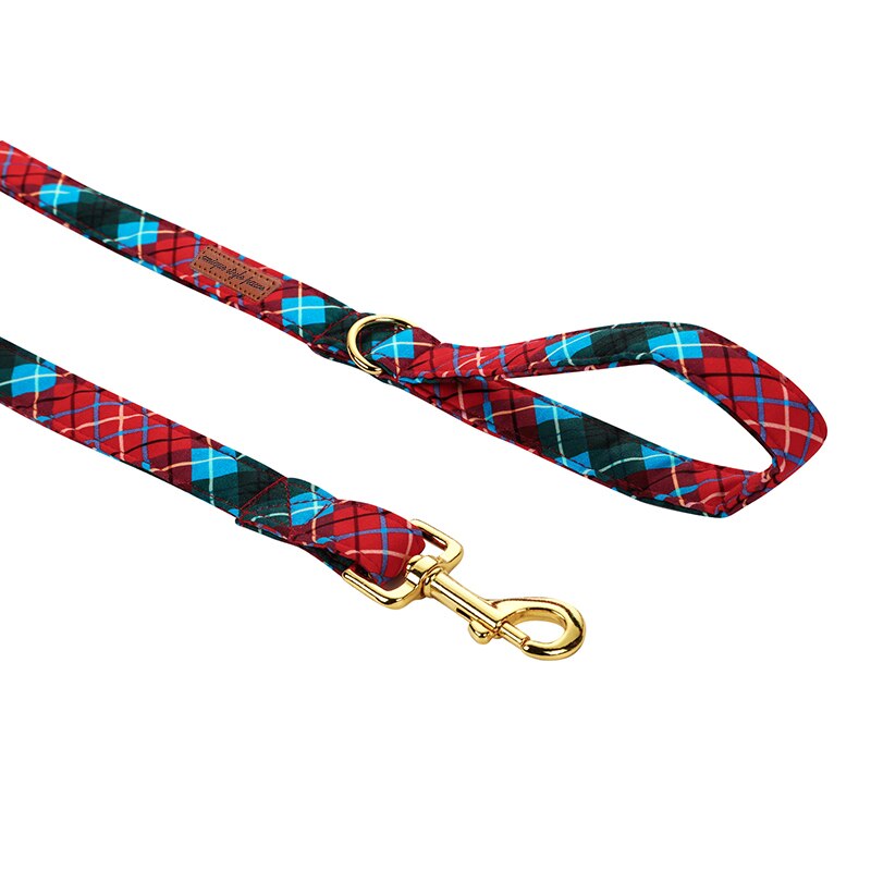 Red Plaid Bow Tie Dog Collar