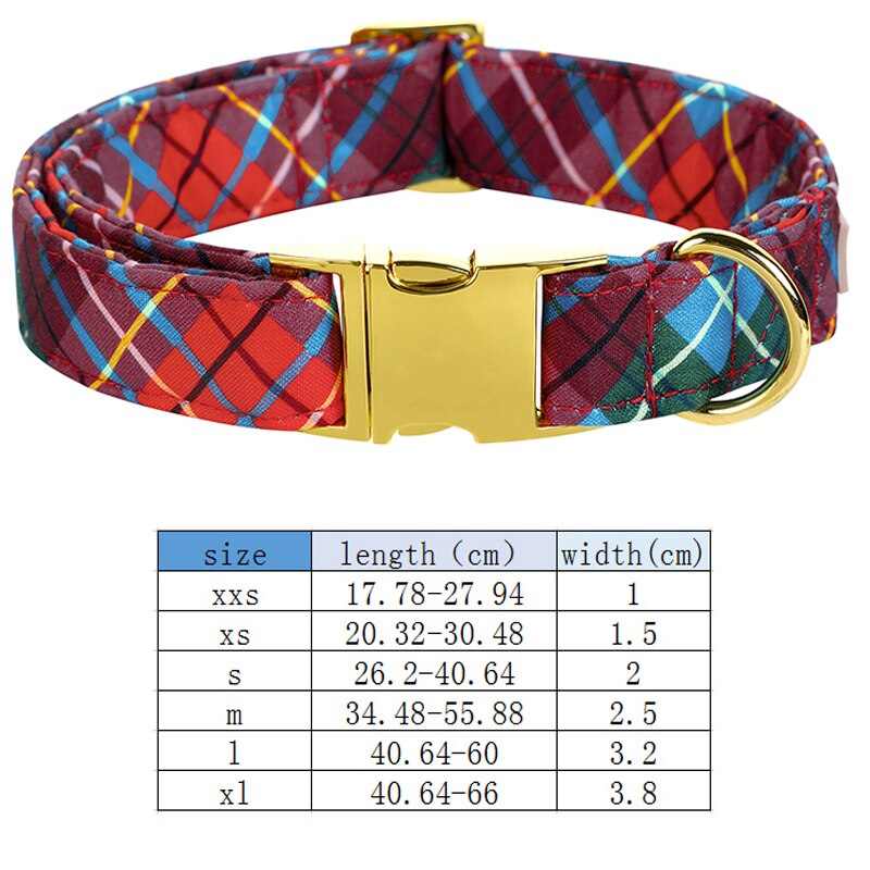 Red Plaid Bow Tie Dog Collar