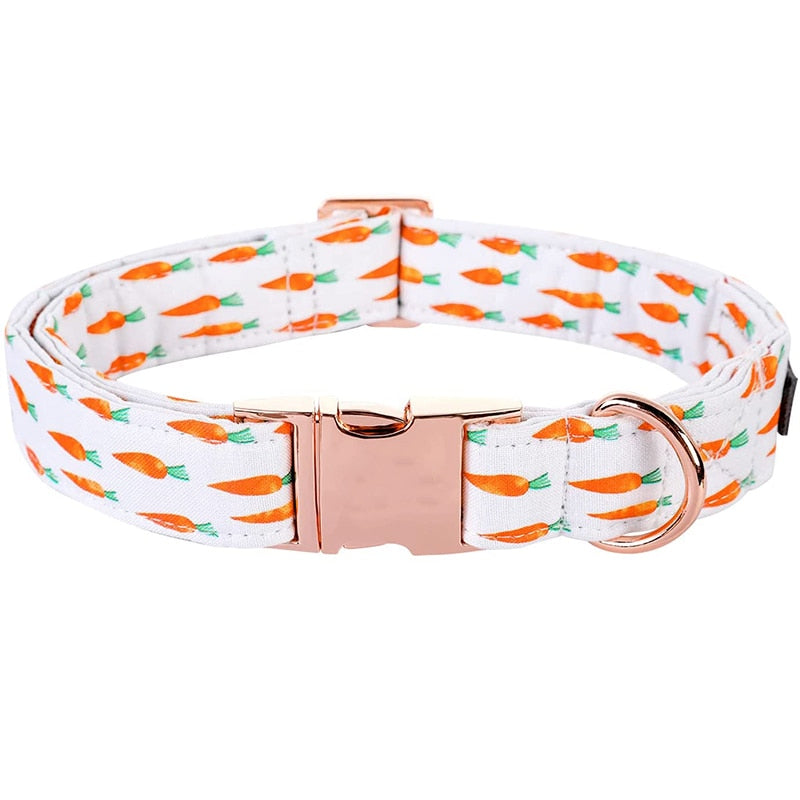 Easter Bow Tie Dog Collar with Carrots Print