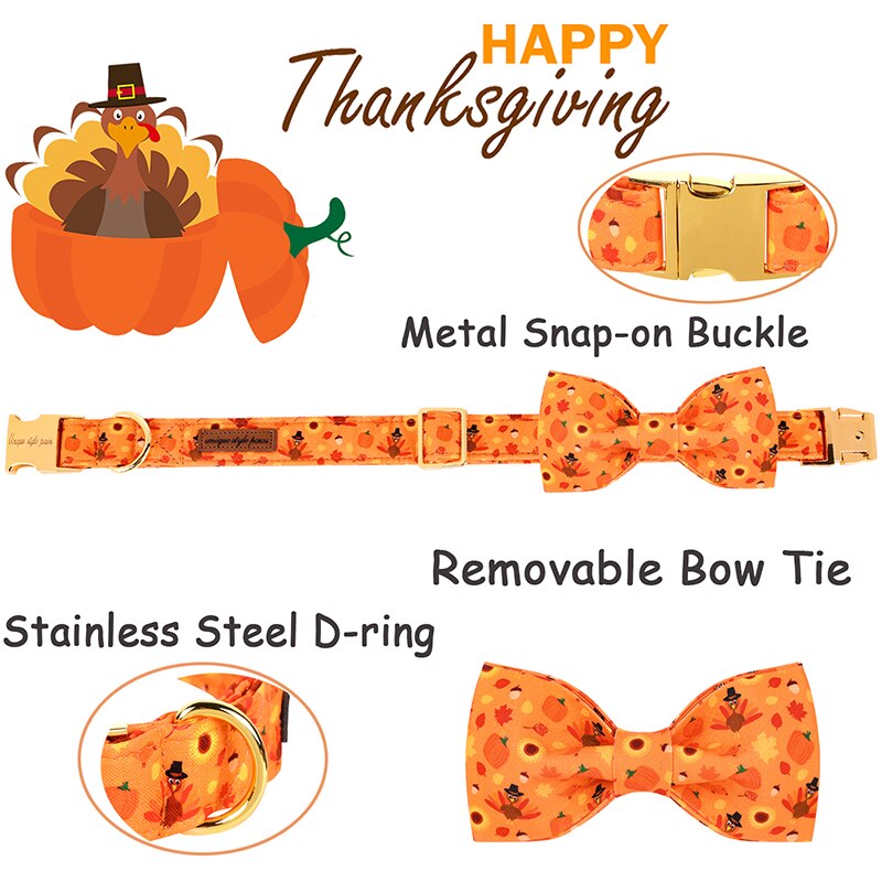 Thanksgiving bow sale tie for dogs