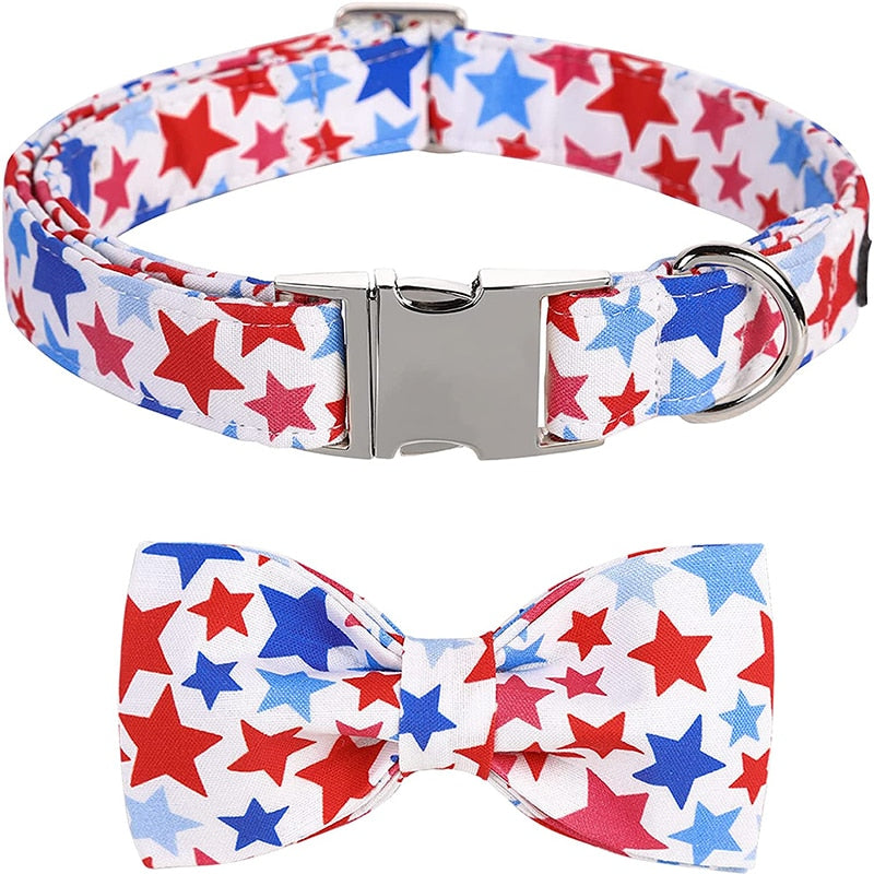 Fourth of July Dog Bow Tie Collars