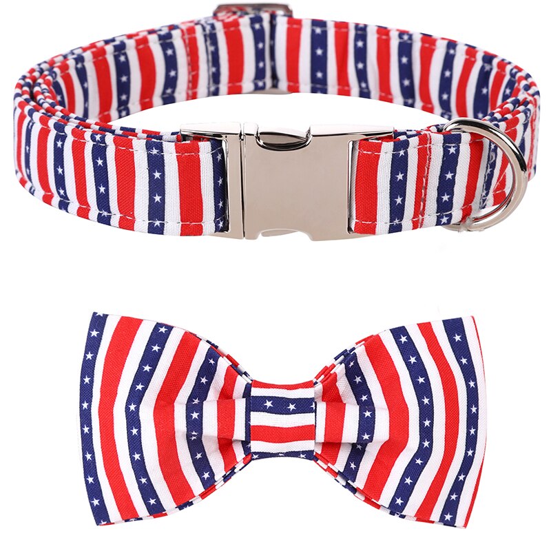 Fourth of July Dog Bow Tie Collars