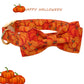 Orange Fall Dog Bow Tie Collar with Pumpkin Print