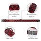 Red Plaid Bow Tie Dog Collar with Christmas Tree Print